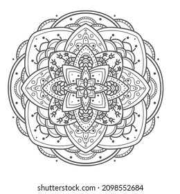 coloring floral mandala vector background
