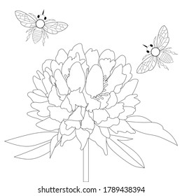 Färben einer Blume mit Bienen