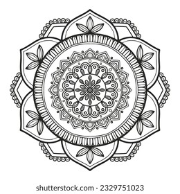 Coloring flower mandala. Coloring book for adults and children.