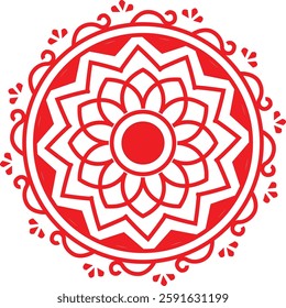 Coloring flower mandala ikat vector