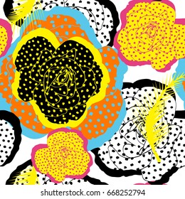 Coloring flower roses dots pattern.