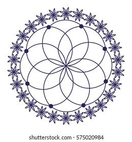 coloring flower shape mandala icon image vector illustration design 
