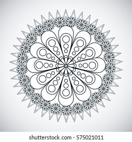 coloring flower shape mandala icon image vector illustration design 