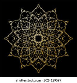 Coloring flower wedding invitation template mandala