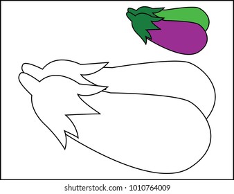 Coloring Food Fruits and Vegetables Vector For Kids