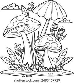 Coloring forest elements for children