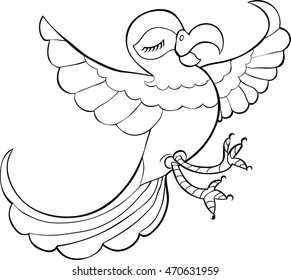Coloring fun dancing to the Caribbean parrot vector illustration