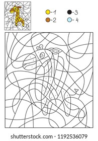 Coloring game for children giraffe.