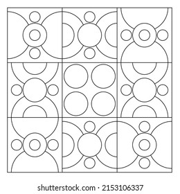 Coloring game of dots and circles. Easy coloring Page. Digital detox. Anti stress. 