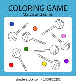 Juego de colores para niños/coincidir con los objetos correspondientes y colores en blanco