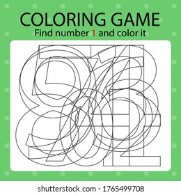 Coloring game template - find number 6 and color it