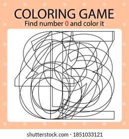 Plantilla de juego de color - buscar el número 6 y colorearlo
