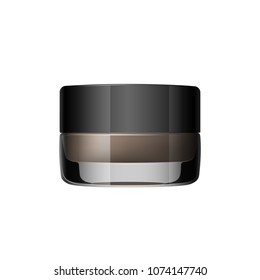 Coloring gel for eyebrows. Eyebrows makeup product. Isolated on a white background. Vector illustration