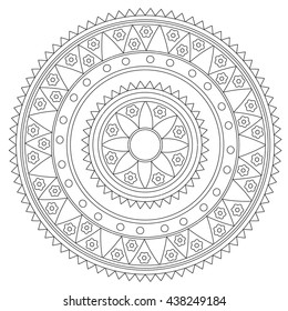 Coloring Geometric Flower Mandala 