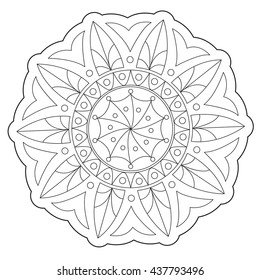 Coloring Geometric Round Ornament