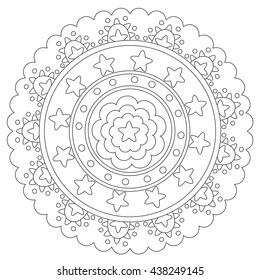Coloring Geometric Star Mandala 