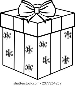 Coloring Gift Box. Vector Illustration of Christmas and New Year Gifts