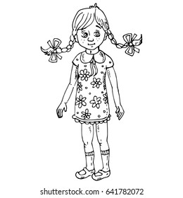 Coloring girl vector

