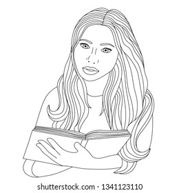 coloring girl vector illustration