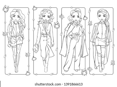 Coloring Girls In Trench Coats And High Boots