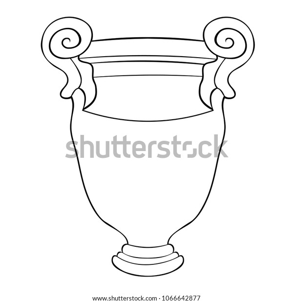 Coloring Greek Vase Handles Vector Illustration Stock Vector (Royalty ...