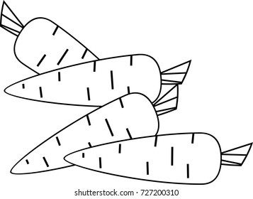 Coloring group of cartoon carrots