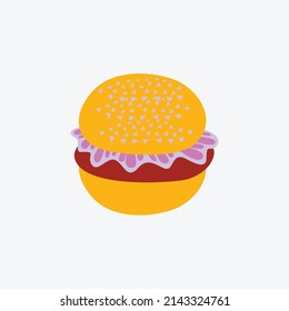 Colocación del icono Hamburgués con ilustración vectorial de fondo