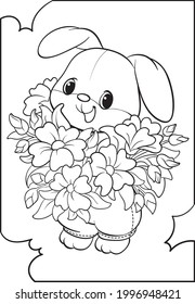 Colores. Feliz conejito Cute. Ilustración vectorial. Ilustración del vector de dibujos animados. Aislado sobre fondo blanco.