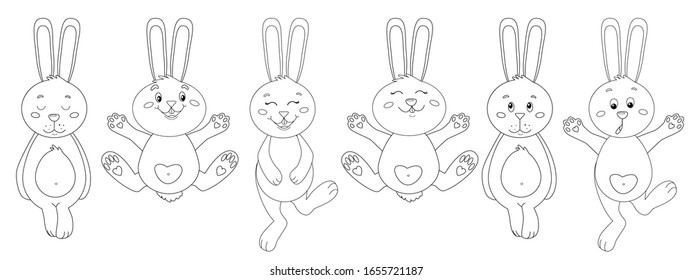 Coloring. Happy Easter. Cartoon Vector Illustration. Isolated on white background.
