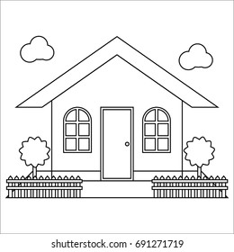 Coloring Home Village Stock Vector (Royalty Free) 691271719 | Shutterstock