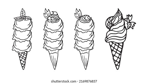 Coloring Ice Cream Popsicle Premium Vector Stock Vector (Royalty Free ...