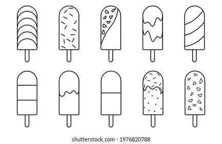 Coloring Ice Cream Sticks Suitable Childrens Stock Vector (Royalty Free ...