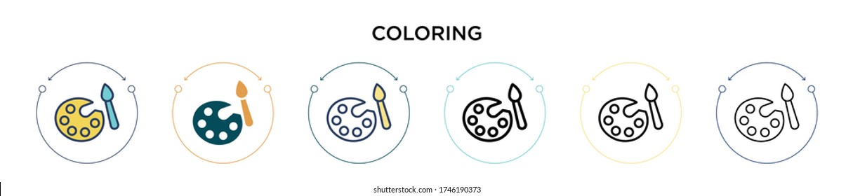 Coloring icon in filled, thin line, outline and stroke style. Vector illustration of two colored and black coloring vector icons designs can be used for mobile, ui, web