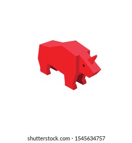 coloring icon illustration of rhinoceros
