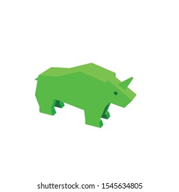 coloring icon illustration of rhinoceros