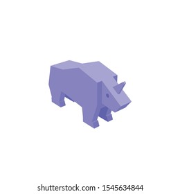 coloring icon illustration of rhinoceros