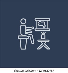 Coloring icon. Trendy flat vector line Coloring icon on dark blue background from Activity and Hobbies collection. 