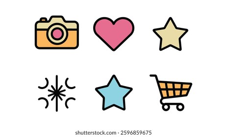 Coloring icon vector bundle white background