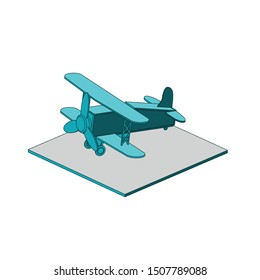 coloring illustration of a airplane 