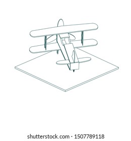 coloring illustration of a airplane 