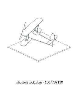 coloring illustration of a airplane 