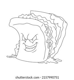 Coloring illustration of cartoon wild sandwich