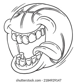 Coloring illustration of crazy basketball 