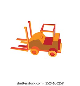 coloring illustration of the forklift