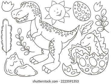 Coloring Illustration in hand drawn style. Children's drawings for your design