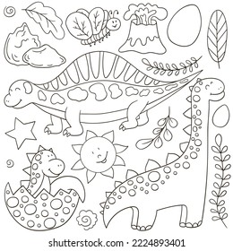 Coloring Illustration in hand drawn style. Children's drawings for your design