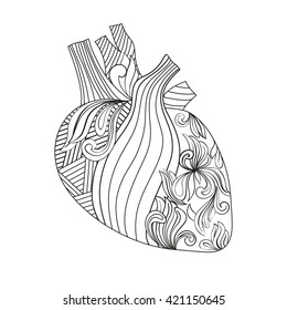 Coloring Illustration Heart Stock Vector (Royalty Free) 421150645 ...