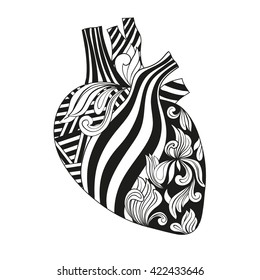 Coloring illustration of heart.