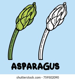 Coloring illustration for kids. Fruits and vegetables. 