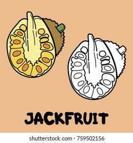 Coloring illustration for kids. Fruits and vegetables. 